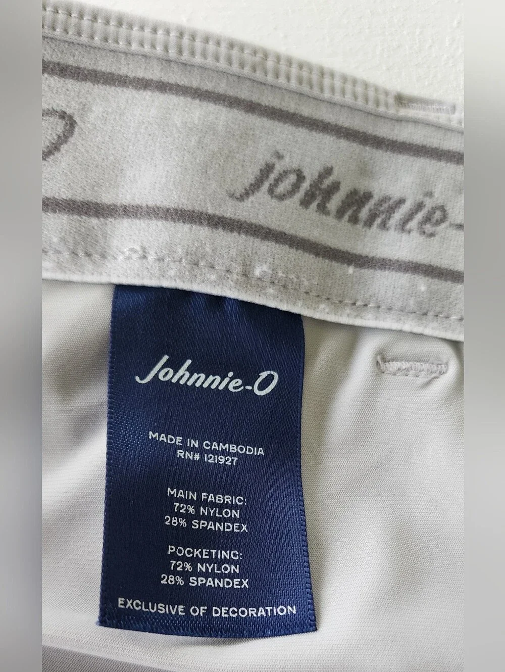 johnnie-O Light Gray Flat Front Shorts